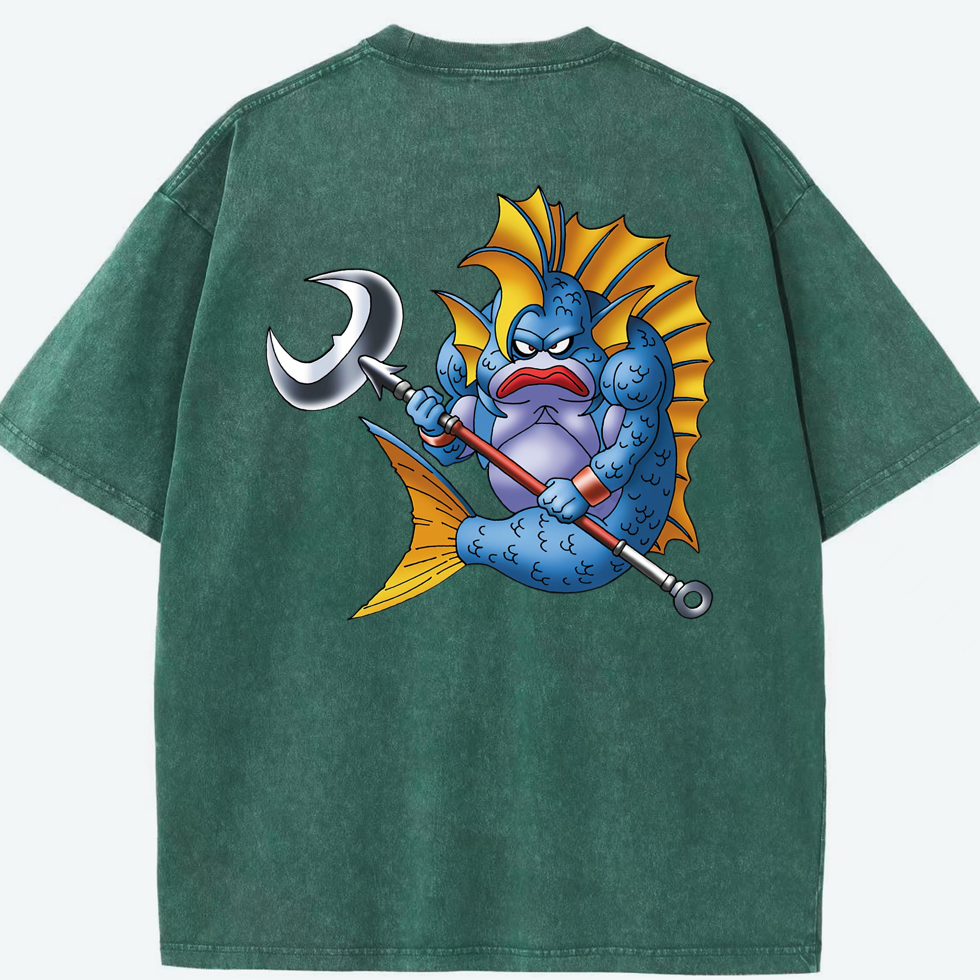 （画像用） ドラゴンクエスト Doragon Kuesuto Dragon Quest 綿100% ヴィンテージ風 半袖Tシャツ（背面プリント）